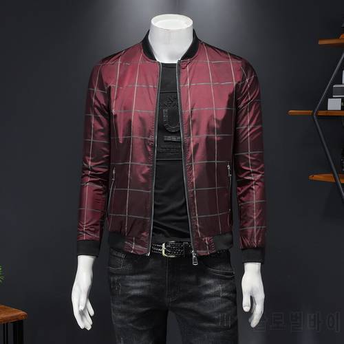 Check Pattern Designer 2020 Mens Bomber Jacket Chaqueta Hombre Casual Business Casual Plus Size 6xl Pattern Check Jacket