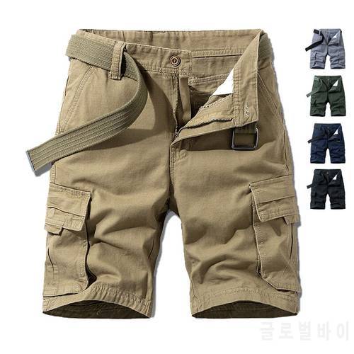 2021 New Cargo Shorts Men Fashion Cotton Baggy Multi-Pocket Cargo Shorts Brand Clothing Streetwear Men Solid Army Short Pants