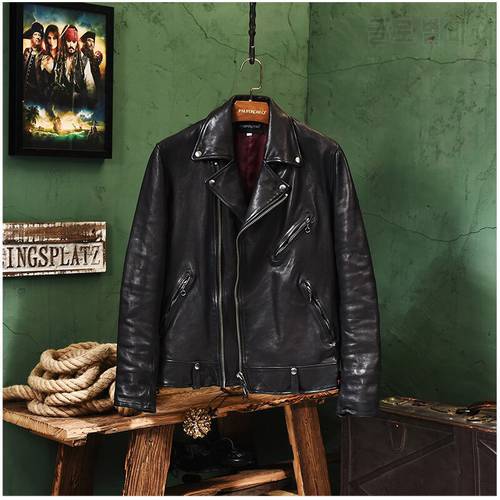 YRFree shipping.Pakistan sheepskin.Brand Luxury biker style leather jacket,mens fashion slim tanning genuine leather coat,motor