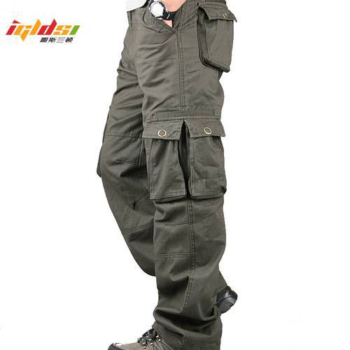 Men&39s Cargo Pants Cotton Casual Long Trousers New 2019 Plus Multi Pocket Pantalon Homme Men Fashion Military Tactical Pants Men