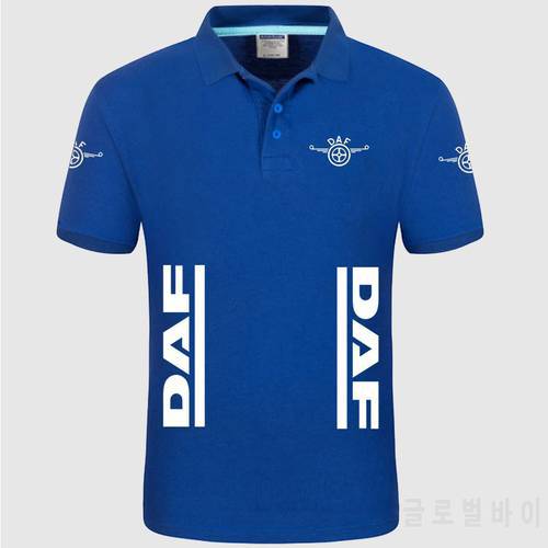 2021 Unisex shirts Summer High quality brand DAF logo polo short sleeve shirt Fashion casual Solid Polo Shirt