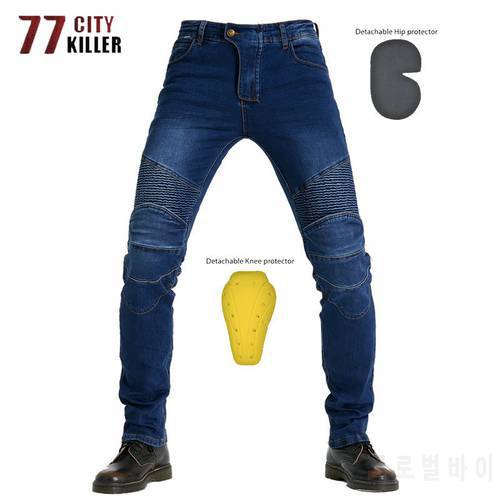 Plus Size 5XL Motorcycle Jeans Men Wear-resistant Classic Free Protective Gear Riding Touring Denim Pants Male Outdoor Trousers
