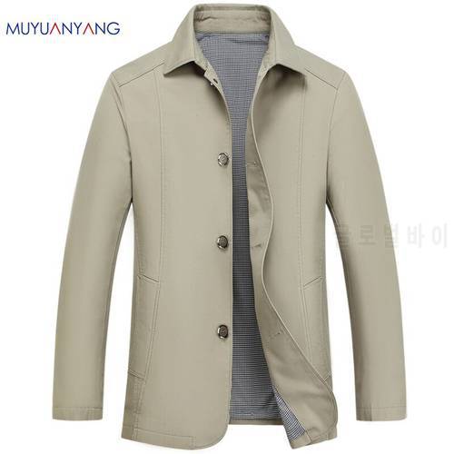 Peking story 2022 Spring New Men Jacket Business Casual Turn-down Collar Single Breasted Solid Color Thin Cotton Men Coats