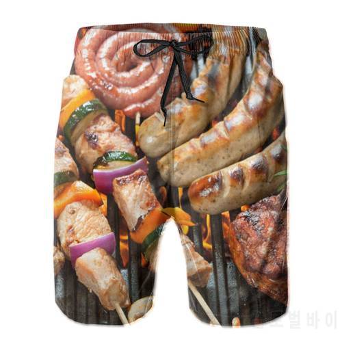 Causal Breathable Quick Dry Sarcastic Sports Barbecue And Sausage Male Shorts