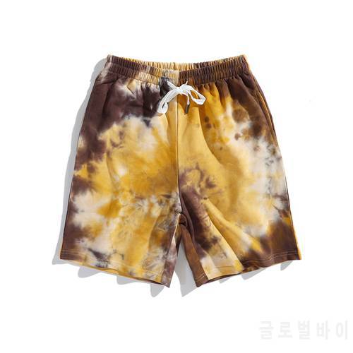 The New Summer Tie-Dyed Sports Shorts For Men And Women Streetwear Pocket Cotton Shorts For Men&39s Casual Beach Vintage Shorts