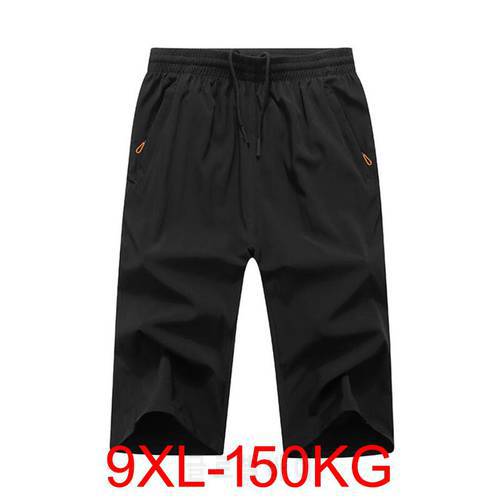 Large Men&39s Shorts Mesh Elastic Summer Breeches 8XL 6XL Big Size Clothing Polyester Black Gray Sweat Shorts Plus Size Shorts