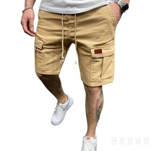202 summer New Mens Shorts Fitness Cotton Casual Drawstring Short Pants High Quality Shorts Men&39s Multi-pocket Sports Shorts