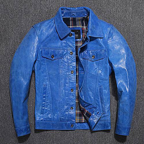 YRFree shipping.2021 Brand new men soft sheepskin jacket.Slim style cool thin genuine leather coat.quality leather clothes.