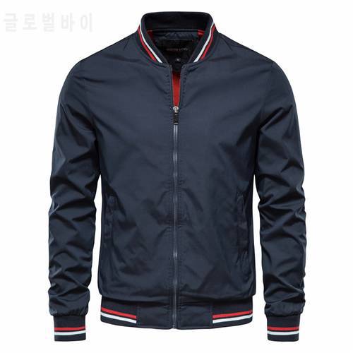 AIOPESON Solid Color Bomber Jacket Men Casual Slim Fit Baseball Mens Jackets New Autumn Fashion High Quality Jackets for Men
