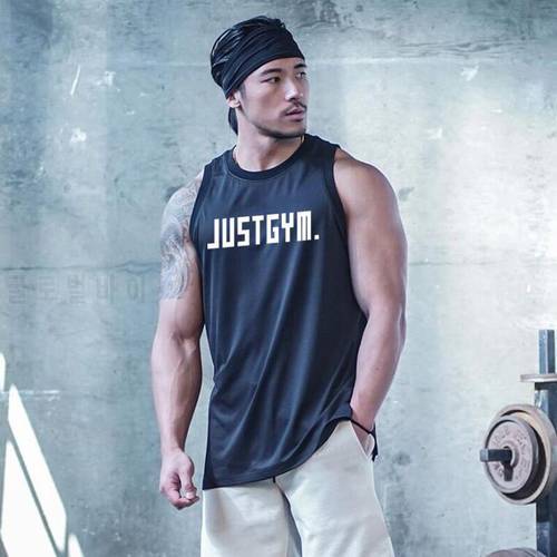 New Summer Brand Gym Clothing Mesh Singlets Men Tank Tops Shirt Bodybuilding Equipment Fitness Mens Stringer Tanktop Vest