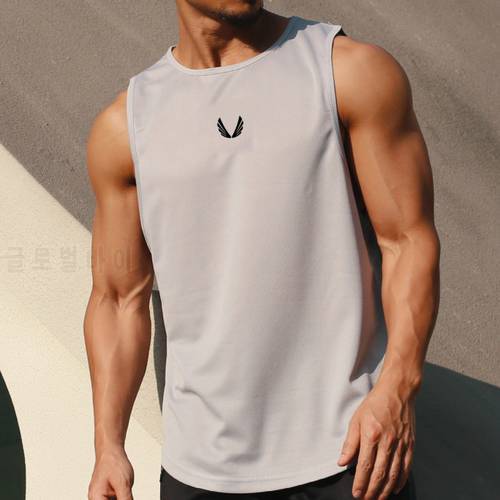 New Mens Workout Mesh Singlets Running Sports Tank Top Fitness Summer Fashion Quick Dry Clothing Bodybuilding Sleeveless Vest