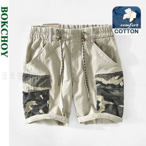New Summer Men&39s Camouflage Stitching Shorts Cotton Casual Workwear Five Minutes Pants GA-T110