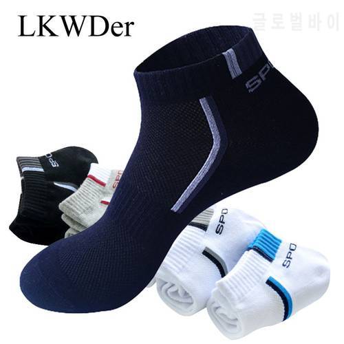 LKWDer 3 Pairs Men Ankle Socks Breathable Cotton Sports Socks Mesh Casual Athletic Summer Thin Cut Short Sock Male High Quality