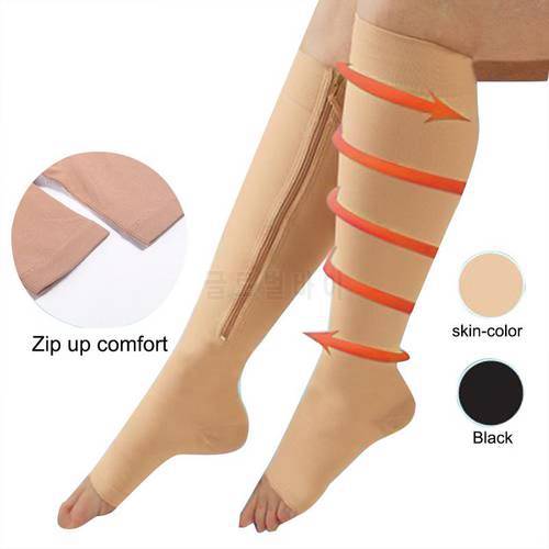 Men Burn Fat Zipper Socks Functional Compression Slim Sleeping Beauty Leg Shapper Socks Prevent Varicose Veins Sport Socks