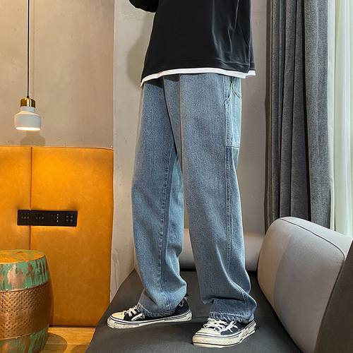Fashion Mens Vintage Washed baggy jeans pants Hip Hop Printed Loose Fit Denim Pants Harajuku Urban Style men jeans Trousers Male