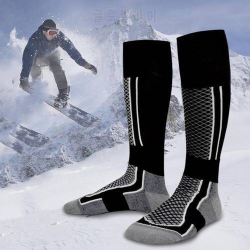 1 Pair Ski Socks Thick Cotton Sports Snowboard Skiing Soccer Socks Men Women Moisture Absorption High Elastic Thermal socks