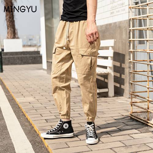 2022 Spring Autumn Cargo Pants Men Tactical Pants Slim Fit Pocket Ankle-length Military Track Trousers Quality Clothes