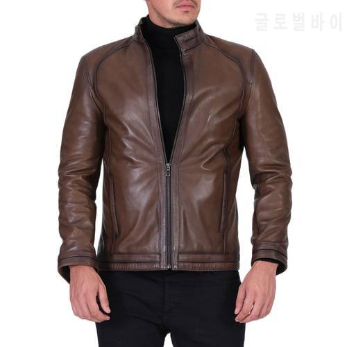 Genuine Leather Original Dark Brown Men&39s Leather Jacket мужская куртка
