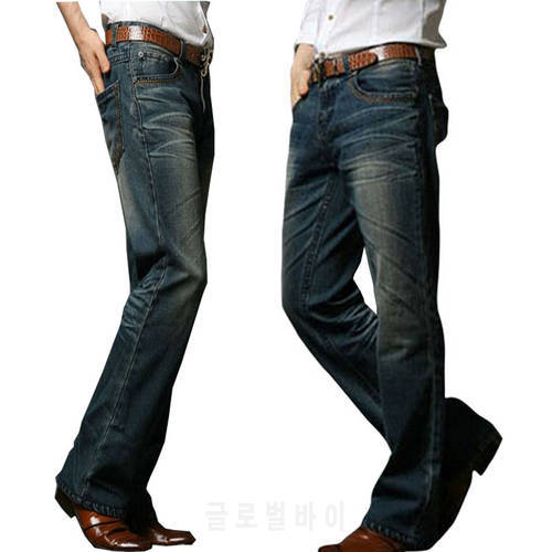 Jeans Men Mens Flared Jeans Boot Cut Leg Flared Slim Fit Mid Waist Male Designer Classic Denim Jeans Pants Biker jeans