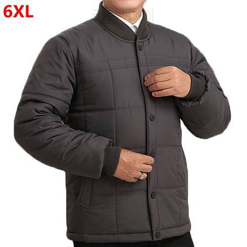 Big size winter cotton jacket 6XL 5XL father cotton coat men&39s cotton-padded clothes big size jacket coat liner