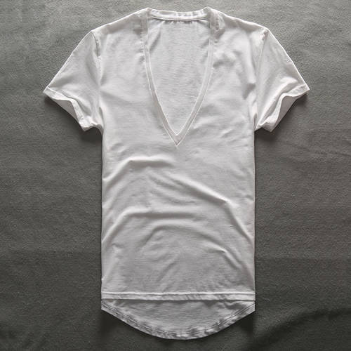 Zecmos Deep V Neck T-Shirt Men Plain V-Neck T Shirts For Men 2017 Fashion Compression Top Tees Male Fathers Day Gifts