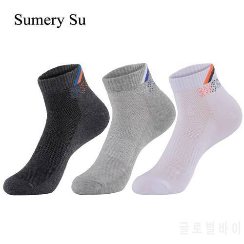 3 Pairs/Lot Running Socks Men Short Sports Cotton Outdoor Compression Breathable Travel Casual Ankle Sock Medias 5 Colors