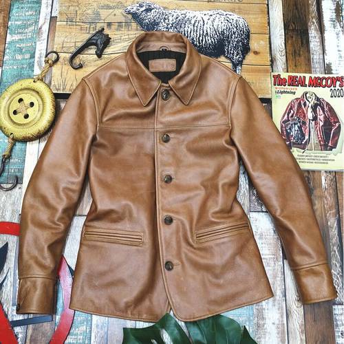 3 Thousand Pieces Sold Rear Waistband Short Version Brake Cow Leather Jacket
