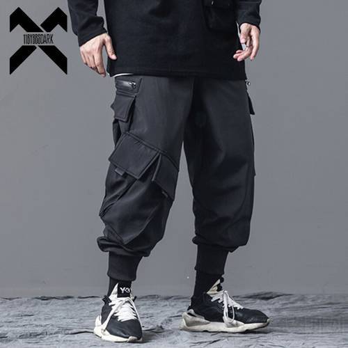 11 BYBB&39S DARK Hip Hop Winter Fleece Harem Pants Men Streetwear Joggers High Street Pockets Male Streetwear Black Harajuku WB029