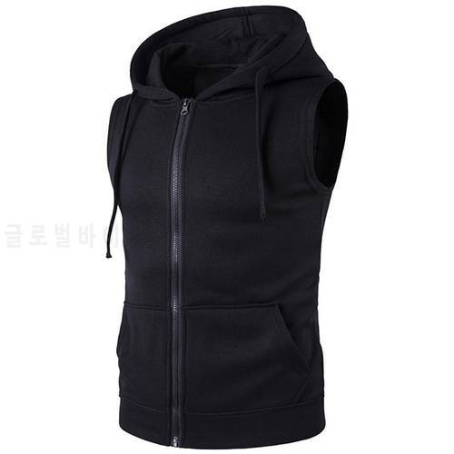 Men Jacket Vests Zipper Pockets Waistcoat Sleeveless Hoodies Men&39s Clothing for Spring Streetwear 2021