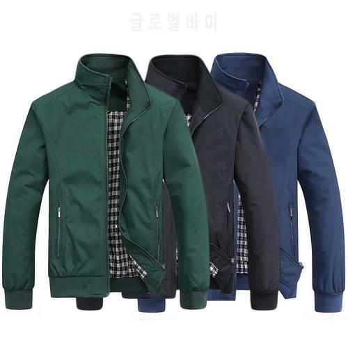 2021 New Men&39s Jacket Coat Men Solid Color Stand Collar Zipper Pocket Slim Bomber Jacket Coat Sportswear Male Clothing Spring