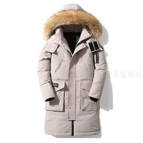 New Mens Hooded Down Cotton Clothing Winter Windproof Warm Men Parkas Jackets Long Thicken Men&39s Outerwear Fashion Trendy Parka