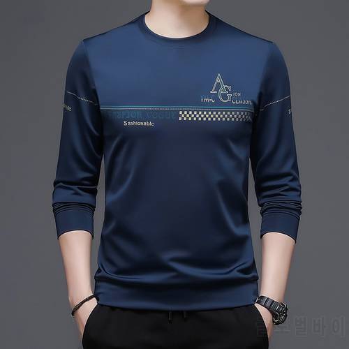 TFETTERS New Arrival T Shirt Men Clothes 2022 Autumn Long Sleeve O-Neck Tee Tops Fashion Smart Casual Anti-wrinkle T-Shirts Men