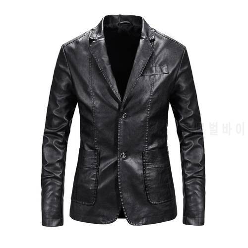 New Leather Jackets Men Fashion Motor & Biker Leather Jacket Jaqueta Masculinas Couro Mens Bomber Jacket Coat Soft PU Leather