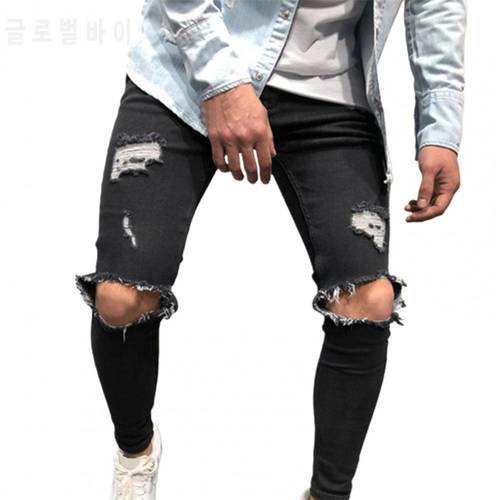 Fashion Men&39s Pants Streetwear Jeans Vintage Plus Size Solid Color Slim Ripped Trousers Casual Hip Hop Pants for Male 2021 New