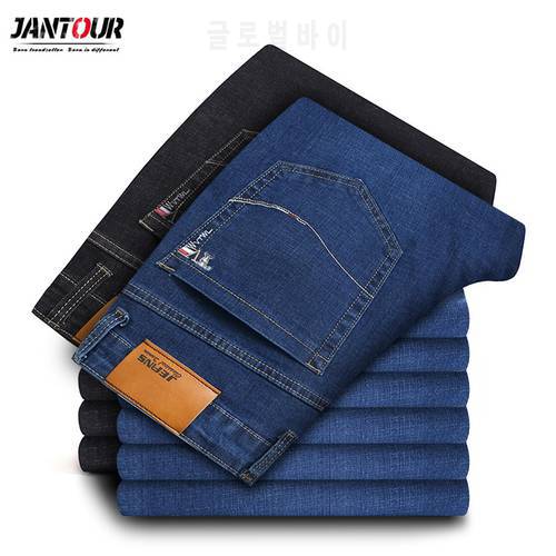 Jantour Autumn Winter Cotton Jeans Men High Quality Famous Brand Denim Pants Thick Jean fashion Trousers Plus size 40 42 44 46