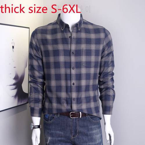 New Arrival Fashion Thick Spring Autumn Plaid Warm Comfortable Men Long Sleeve Coat Flannel Casual Shirts Plus Size S-5XL 6XL