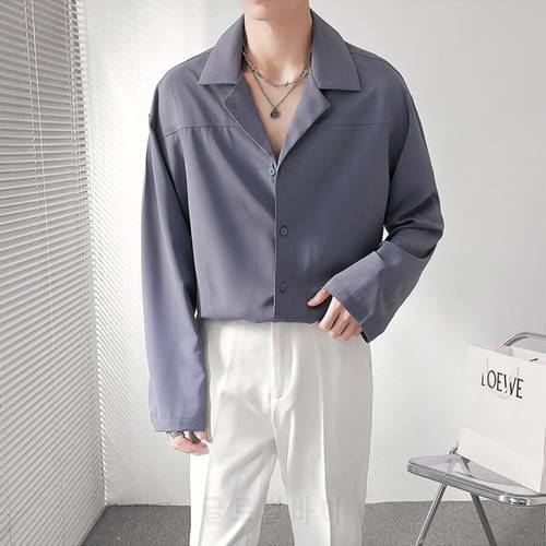 2021 Men&39s Suit Collar Lining Shirt Men Loose Coats Long Sleeve Slim Fit Shirt French Cuff Mens Fashion Shirts Camisa Masculina