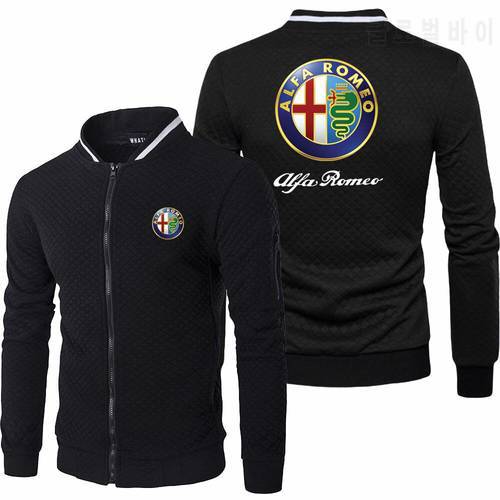 2021 New Spring Autumn Mens Alfa Romeo Logo Jacket Long Sleeve Sportswear Casual Zipper Hoody Male Sweatshirts Tops
