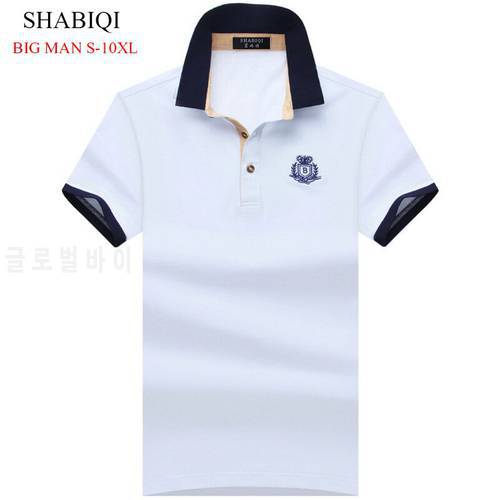 2021 SHABIQI PLUS SIZE Men&39s Regular Slim Lapel Embroidered Polo Shirts cotton men casual tops tees man poloshirts 7XL 8XL 9XL