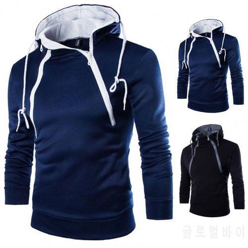 2021 Autumn Winner Men Hooded Sweatshirt Retro Long Sleeve Double Zipper Hoodie Pullover Sports Tracksuit Male Casual Streetwear