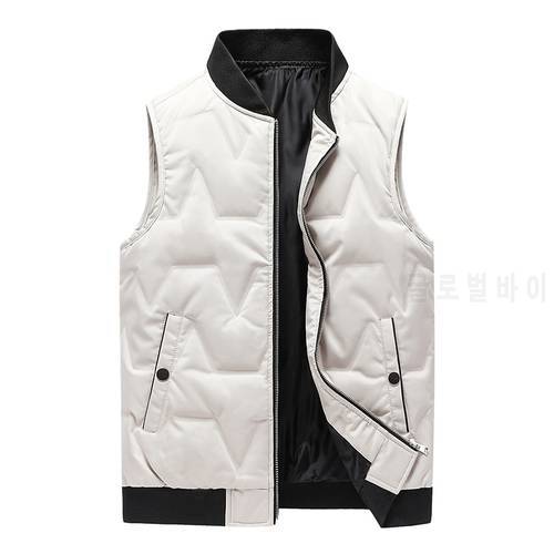 New Youth Trend Leisure Stand Collar Sports Down Vest Korean Version Winter Men&39S Warm Fashion Shoulder Sleeveless Jacket