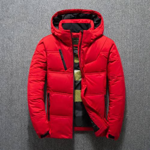 New Winter Jacket Men High Quality Fashion Casual Down Coat Hood Thick Warm White Duck Down Jacket Male Winter Parkas Outerwear