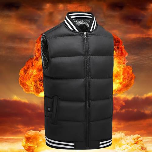 New Mens Fashion Fever Vests Smart Constant Temperature Heating Waistcoat Male Winter Thicken Warm Men&39s Vest USB Safe Heated