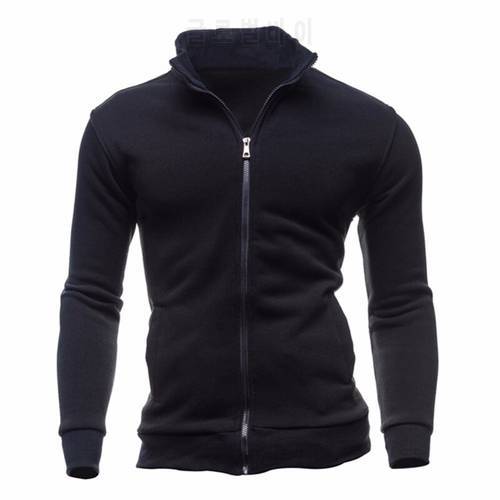 New Spring Men Jacket Men&39s Sweatshirt Black Grey Blue Stand Collar Zipper Sportswear Male Long Sleeve Cardigan Clothes MY080