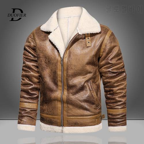 2022 New Men&39s Autumn Winter Leather Jackets Fleece Thick Warm Fur Collar Fashion Mens Coat Casual High Quality Outwear PU Coats