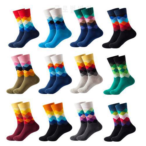 Casual Socks Cotton Brand Harajuku Men Socks Colorful Dress Knit Long Funny Socks Hip Hop Calcetines Clothes Skarpetki Socks Men