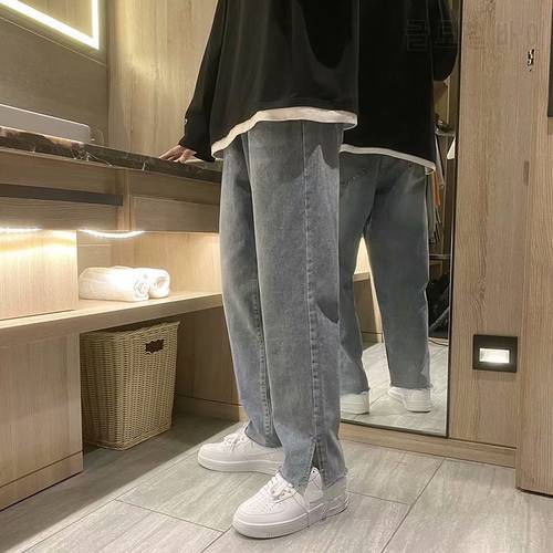Jeans men&39s spring and summer new fashion brand loose straight leg floor dragging trousers baggy pants ropa de hombre Factory