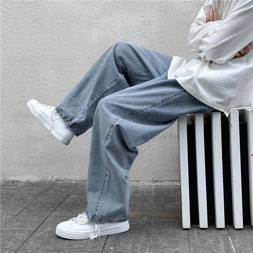 Men&39s Jeans Fashion Loose Straight New Casual Wide Leg Pants Mans Streetwear Korean Hip Hop Trousers Male