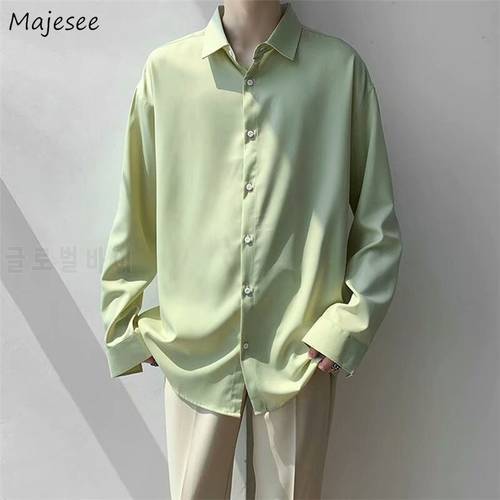 5 Colors Basic Solid Shirts Men Spring Oversize Korean Fashion Long Sleeve Tops Male Social Business Formal Camisa New Arrival