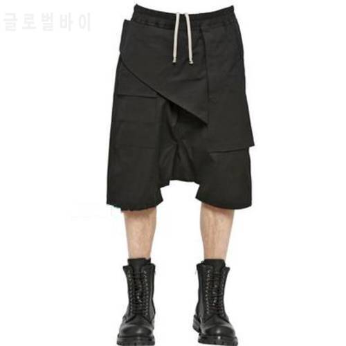 Ro Style Spring and summer new, asymmetric splicing stereo low crotch shorts, casual five-point personality
